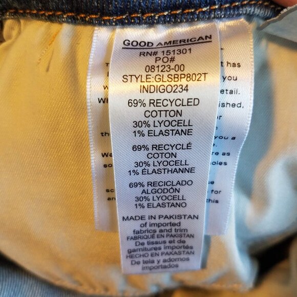 Good American Good Legs Jeans Indigo234 Indigo Women's 16 Distressed GLSBP802T - Picture 9 of 9